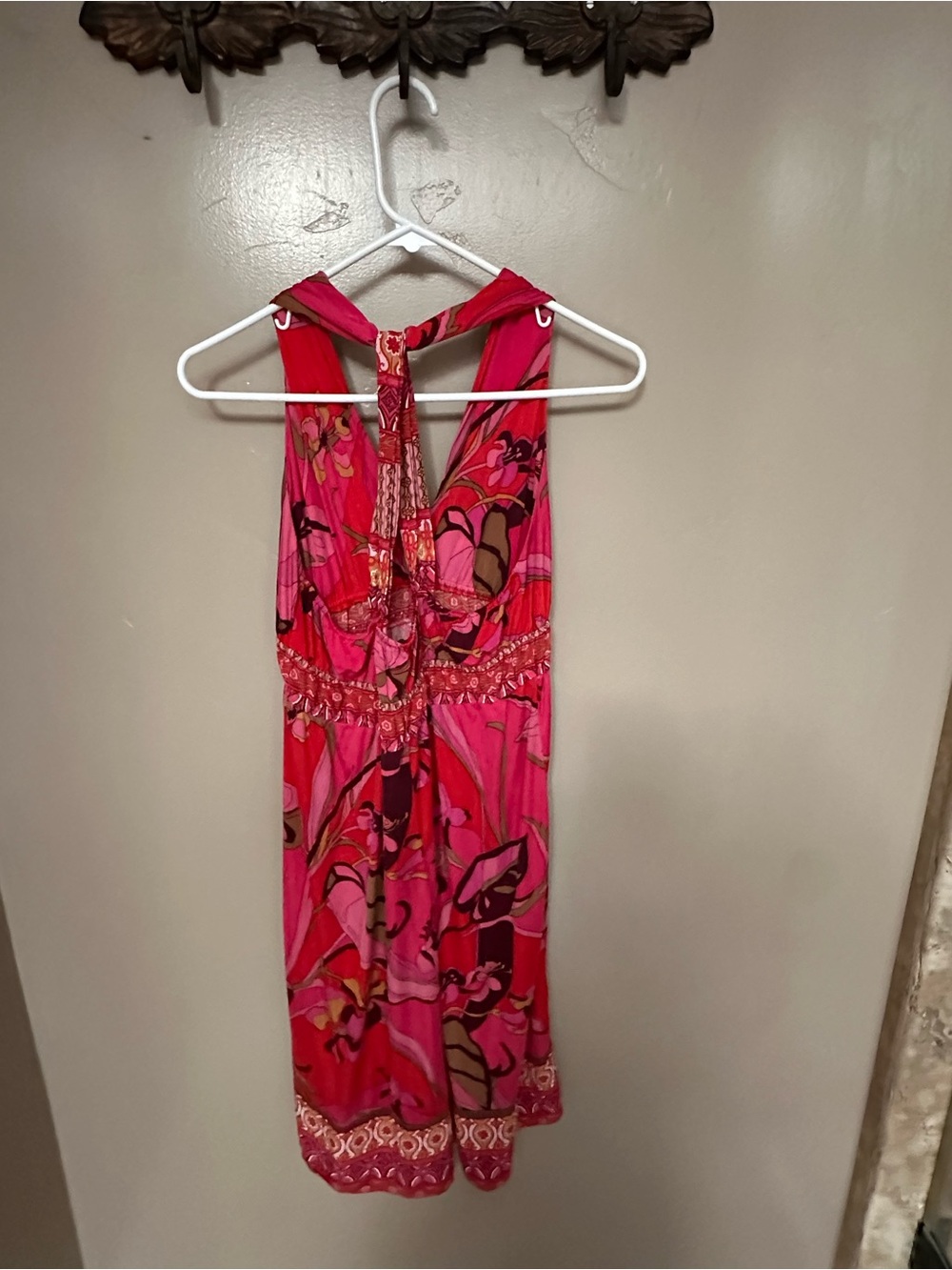 HALE BOB Womens Midi Dress Racerback Silk V-neck Colorful Sz XS Sleeveless. - Picture 2 of 6